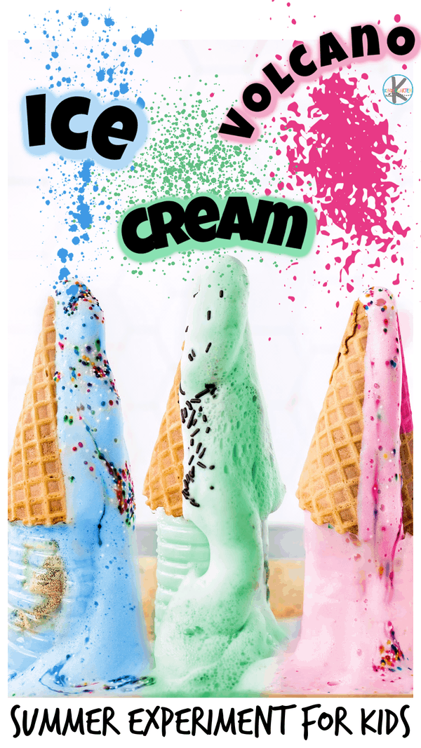 Kids will be excited to learn and explore when making this ice cream volcano! This is a combination of an ice cream activity and easy volcano experiments for one EPIC, memorable summer activity for kids