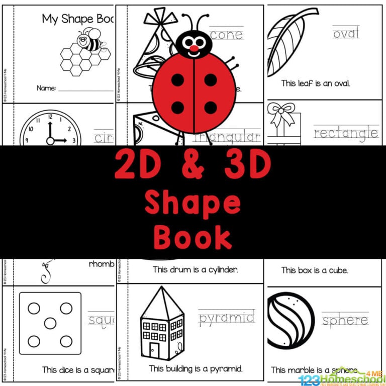 FREE Printable 2D and 3D Shapes for Kids Book