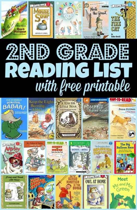 Are you trying to figure out what books should be on your second grade reading list? We've done all the work for you and compiled the best books for your 2nd grade reading list with a free printable. Here are over 40 must read books for your 2nd grade book list that your child will love; arranged conveniently by book level. Simply download pdf file with 2nd grade reading list printable and you are ready to head to the library to get your books!