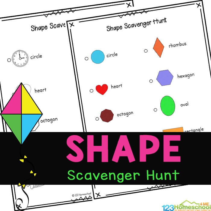 Free Printable Shape Scavenger Hunt for Kids