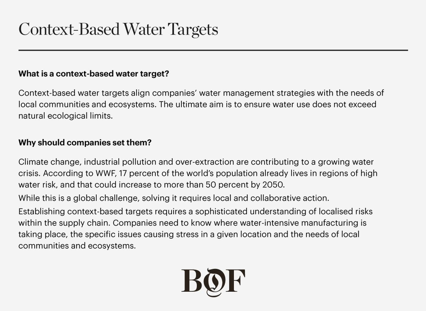 Context-based water targets
