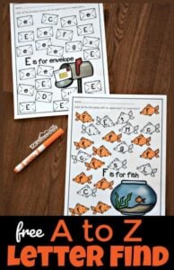 A to Z Letter Find Worksheets