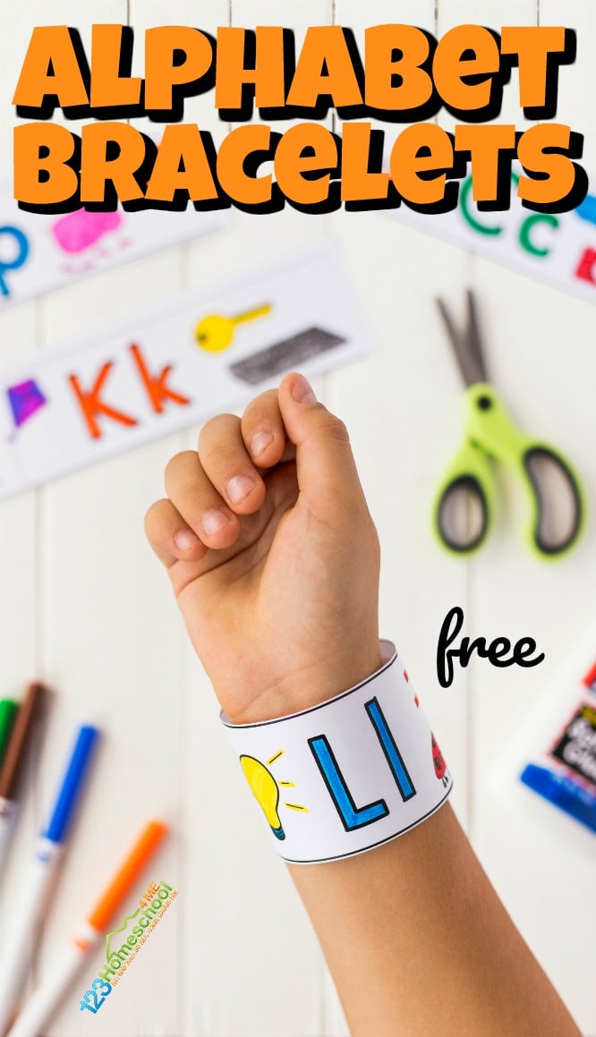 FREE Printable Alphabet Bracelets Activity for Kids