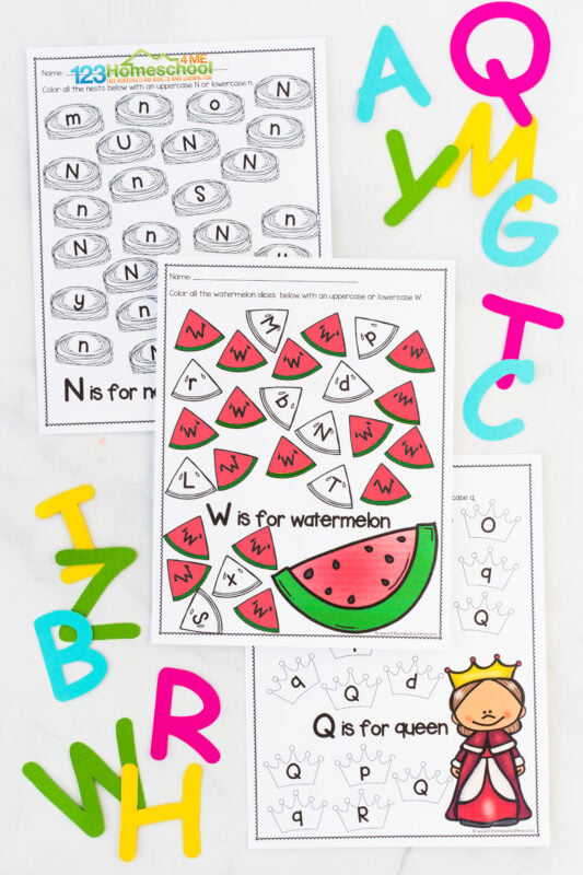 Alphabet worksheets a-z