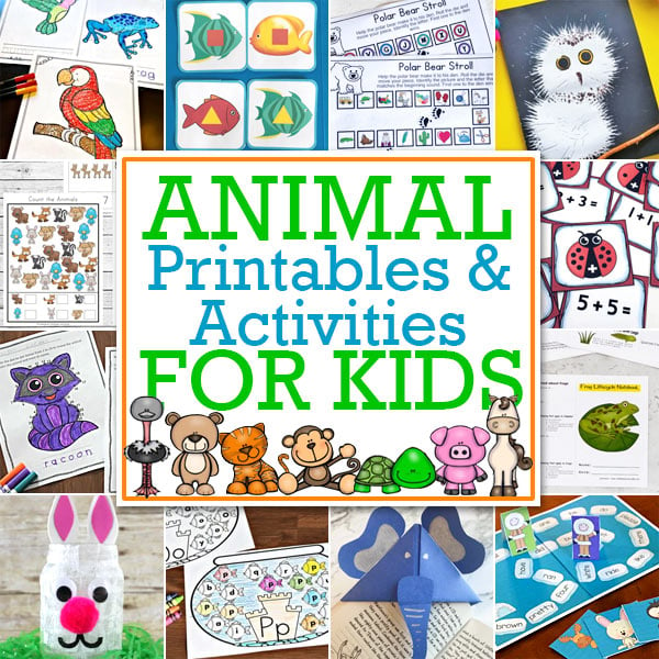 TONS of animal printables! Animal activities include math, alphabet, classifications, habitats, scavenger hunts, I spy, and more!
