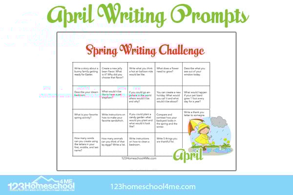 FREE Printable Spring Writing Prompts for April