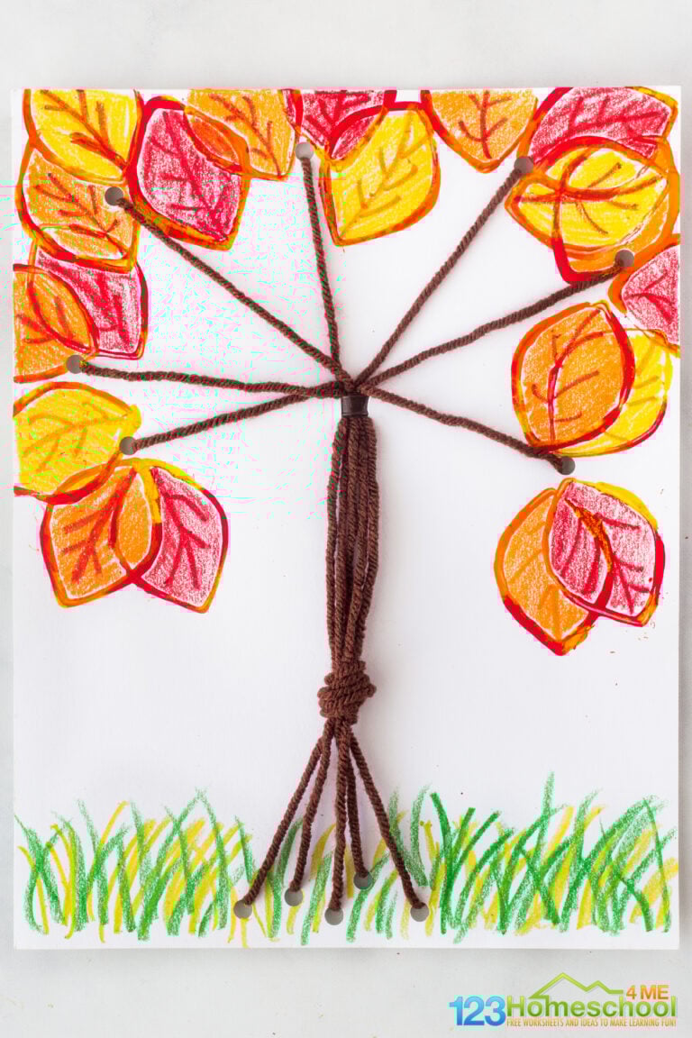 Beautiful Cardboard Tube Stamped Fall Tree Craft