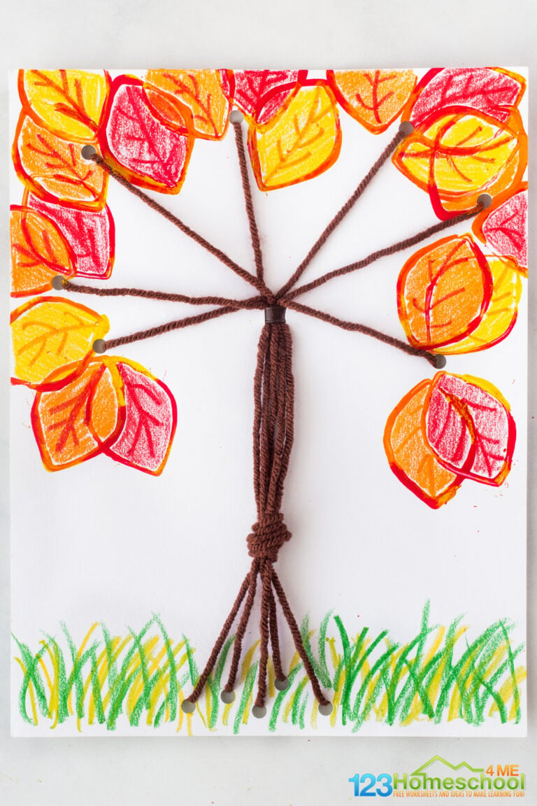 Beautiful Cardboard Tube Stamped Fall Tree Craft