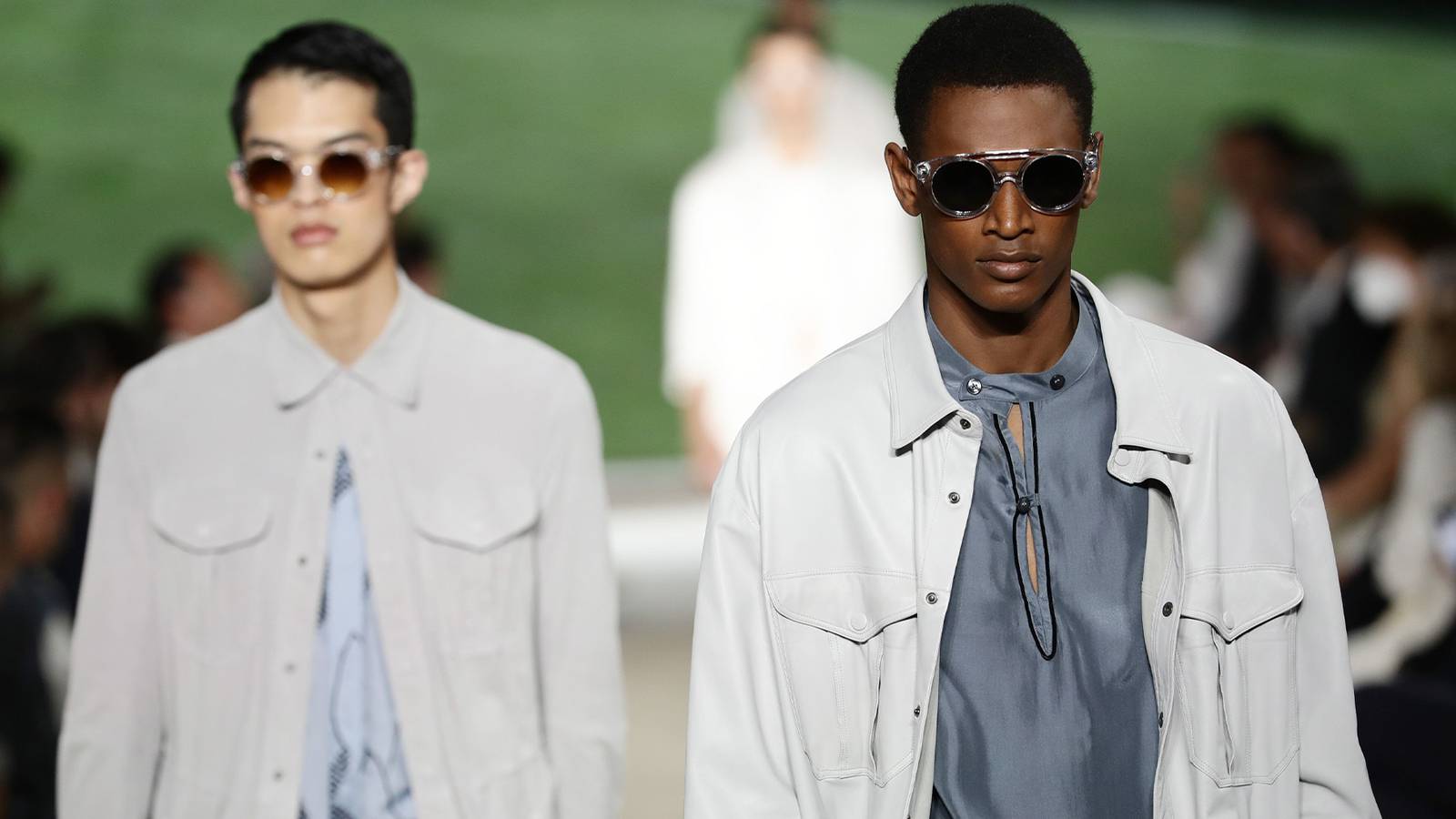 Models walk the runway during the Armani's show at Milan Men's Fashion Week Spring/Summer 2021/22 on June 21, 2021. Getty Images.