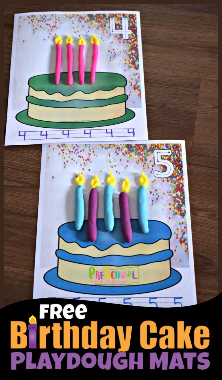 FREE Birthday Candles Playdough Mats