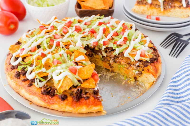 This homemade taco pizza is so simple to make and such a wonderful change from regular homemade pizza your family will eagerly request this pizza recipe again and again and again.