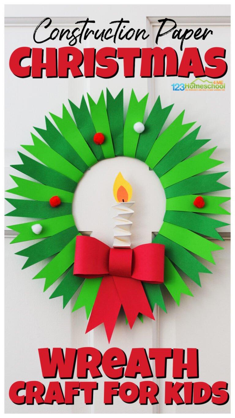 Construction Paper Christmas Wreath Craft Decoration for Kids