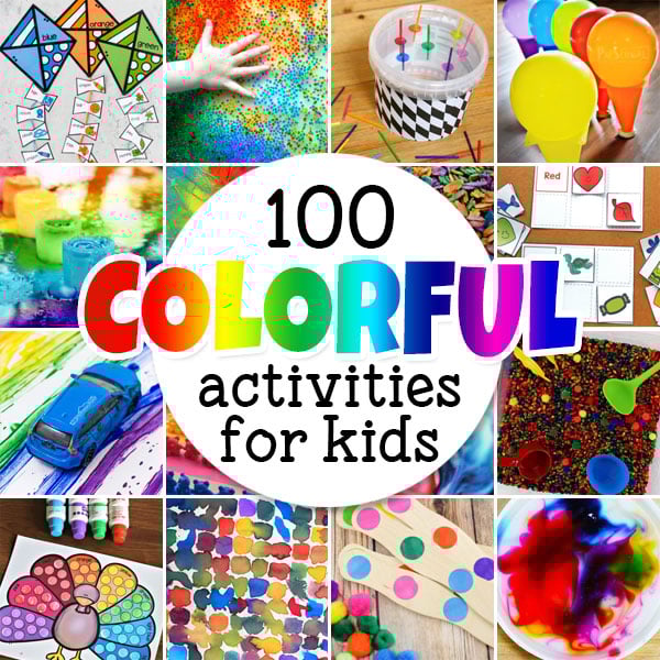 Over 100 fun color activities for kids from preschoolers, toddlers, & kindergartners to learn with colorful printables, crafts, worksheets