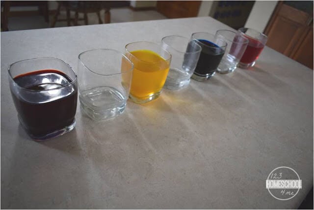 colorful science expeirment