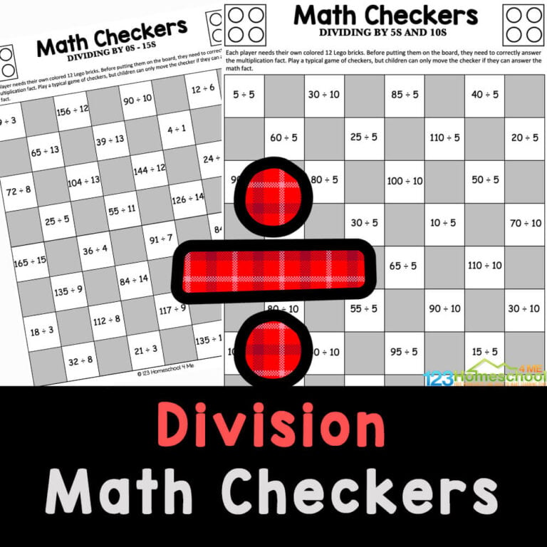 Kids will love practicing division with Cool Math Games Checkers. This FUN and FREE printable game practices dividing with 3rd-6th grade.