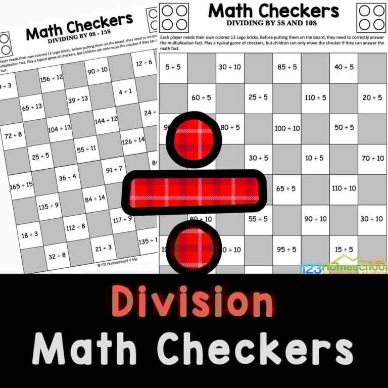 Kids will love practicing division with Cool Math Games Checkers. This FUN and FREE printable game practices dividing with 3rd-6th grade.