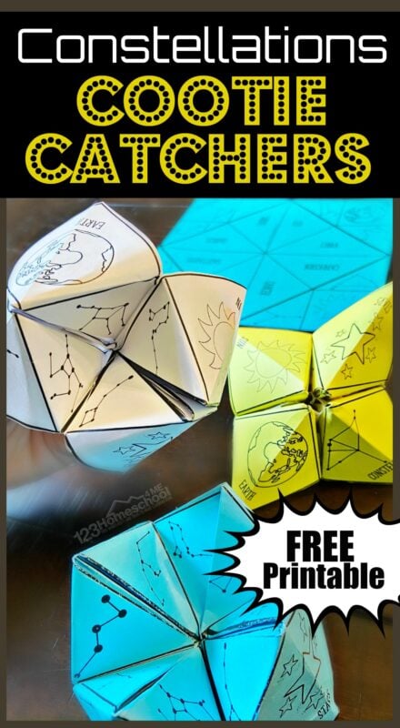 Kids will have loads of fun learning about different star formations and their names with this easy-to-make Constellations Cootie Catcher. This is the perfect addition to your solar system for kids unit with preschool, pre k, kindergarten, first grade, 2nd grade, 3rd grade, 4th grade, 5th grade, and 6th grade students