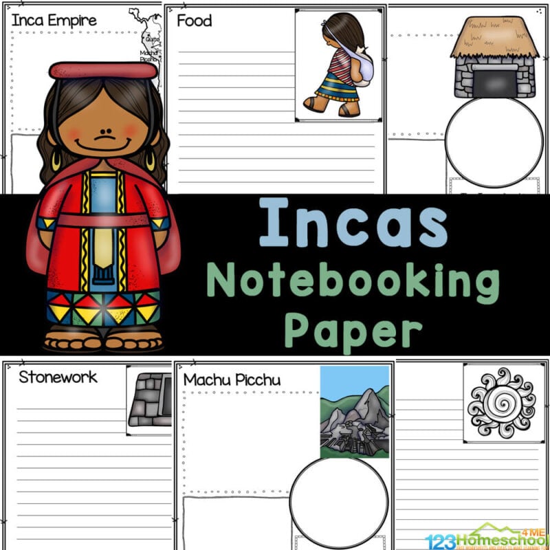 Grab these FREE printable Inca worksheets to record what you learn about the Ancient Incan Empire of South America! Free Incas printables!