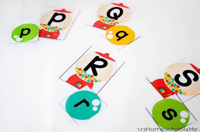 FREE Alphabet Gumballs Matching Activity