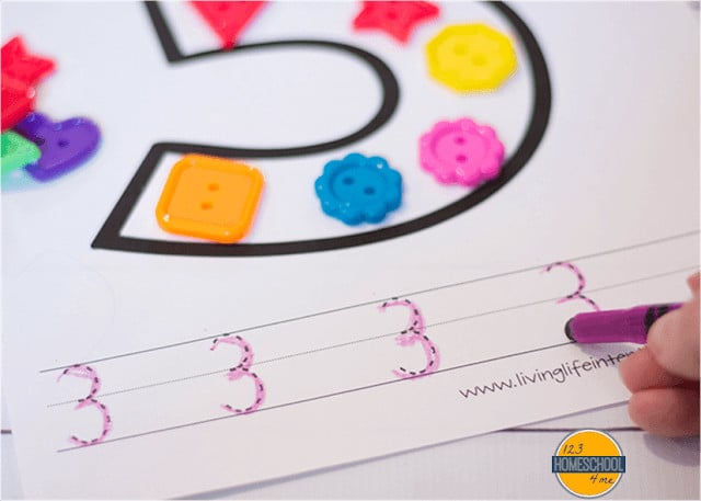 FREE Printable Preschool Tracing Numbers 1-10 Mats