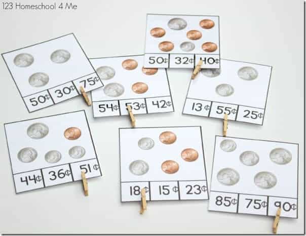 Coin Value Clip Cards