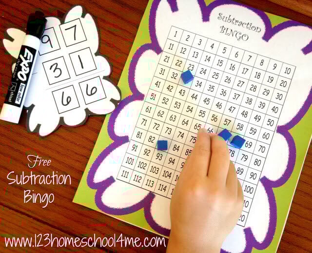 FREE-Subtraction-Bingo-Math-Game