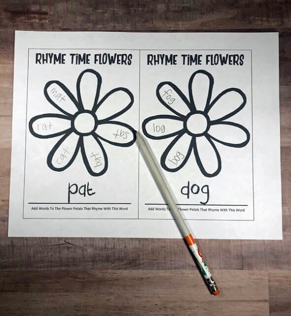 Flower-Rhyming-Words-Worksheets