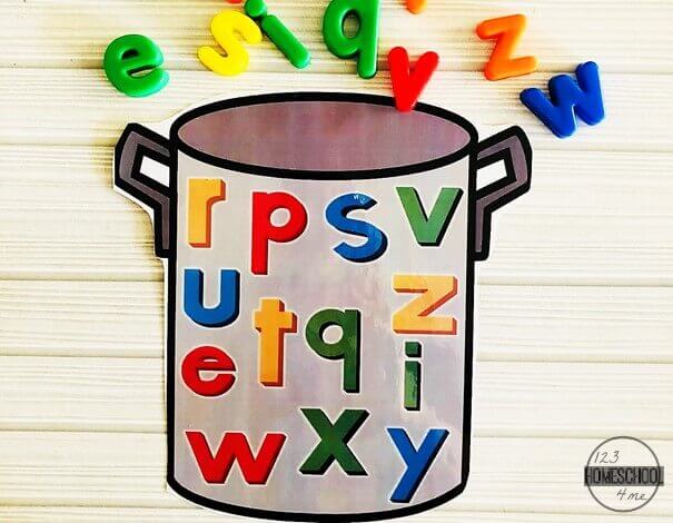 Alphabet Soup Magnet Match Activity