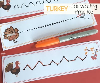 Thanksgiving Pre writing Worksheets