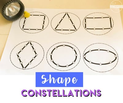 Shapes Flashlight Constellations Activity w/ Printable