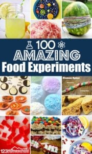 100 Amazing Food Experiments for Kids - so many clever edible science projects for kids of all ages to explore chemistry, biology, physics, and earth science! #scienceexperiment #scienceproject #kidsactivities