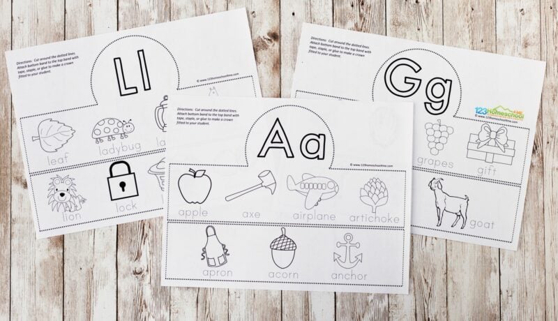 super cute free alphabet hats printables