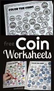 FREE Money Worksheets - help kids learn what american coins look like with these fun worksheets to work on visual discrimination of quarters, dimes, nickels, pennys, and more! #coins #money #kindergarten