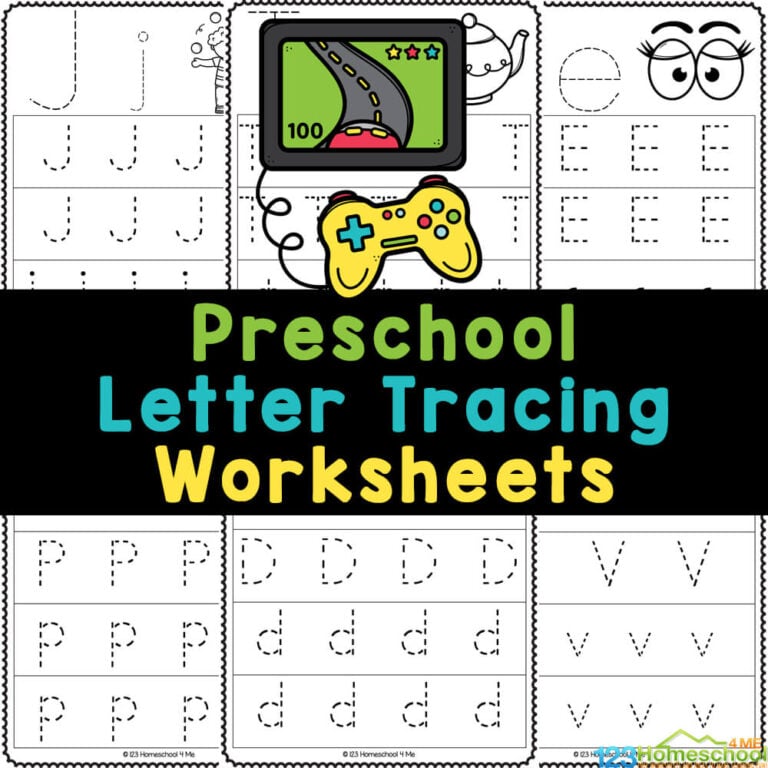 DOWNLOAD these FREE printable preschool worksheets tracing letters to make practicing alphabet fun with no-prep pages. 