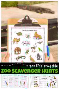 Spring is the time for field trips to the local zoo. In an attempt to make our homeschool field trips extra fun (and educational) I created these super cute, zoo scavenger hunt templates. We have lots of choices with these zoo scavenger hunt printable pack to accomidate kids of all ages from toddler, preschool, pre-k, kindergarten to elementary age students in first grade, 2nd grade, 3rd grade, 4th grade, 5th grade, and 6th grade students. Whether you use the simple animal scavenger hunt or learn about endagered animals or animal habitats in one of these zoo scavenger hunt ideas - kids will have fun learning about zoology in science. Simply print free printable scavenger hunt pdf file and you are ready to learn about animals with this printable scavenger hunt at your local zoo.