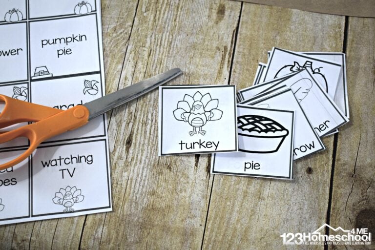 FREE Thanksgiving Pictionary for Families