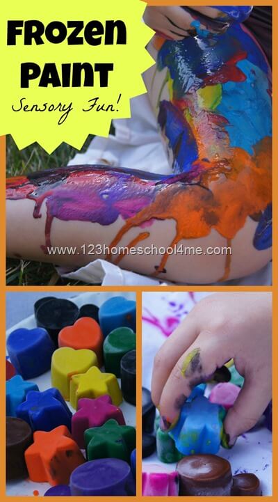 Frozen Paint Sensory Play