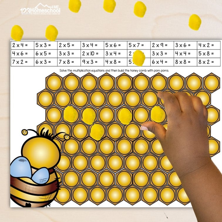 FREE Printable Honeycomb Multiplication Math Games