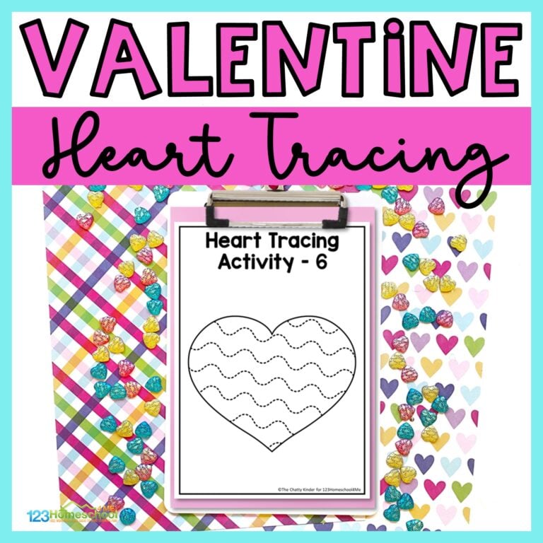 Work on fine motor skills with FREE printable heart tracing worksheet pages. Perfect preschool activity for February!