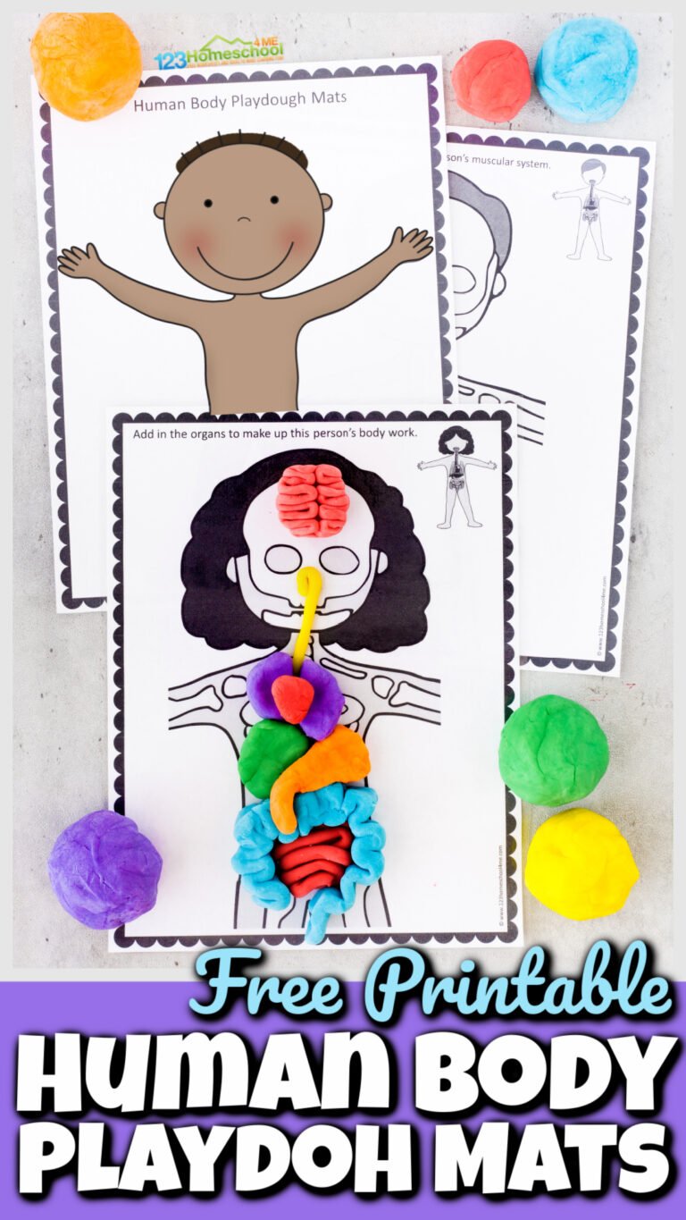 FREE Human Body Playdough Mats Printable Activity for Kids