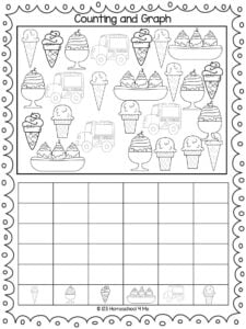 ice cream math worksheets graphing