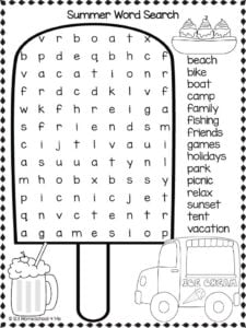 ice cream word search