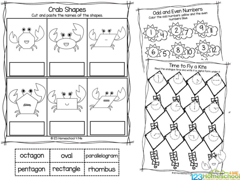 kindergarten math worksheets