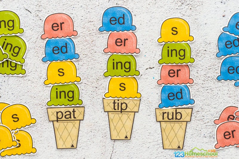 kindergarten word endings