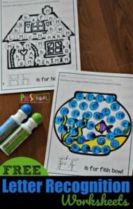 letter recognition worksheets