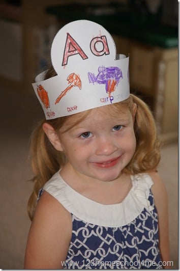 letter of the week alphabet crowns for toddler preschool and kindergarten