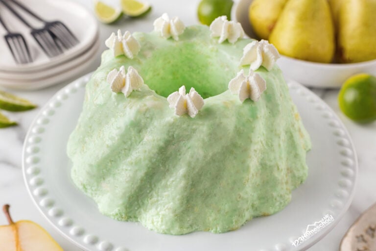 Pretty Seafoam Jello Salad Recipe with Pears