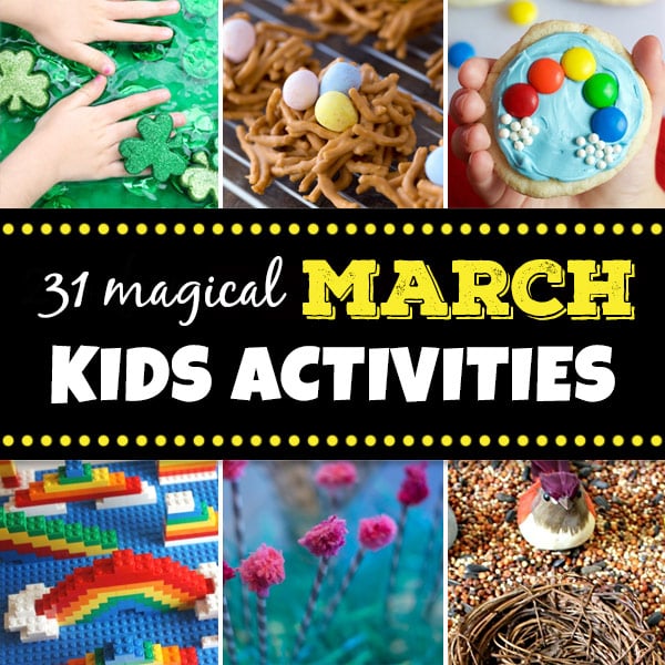 Get ready for an EPIC month with these March Activities For Kids including: St Patricks Day, Easter, Rainbows, Birds, Dr Seuss, and more for all ages.