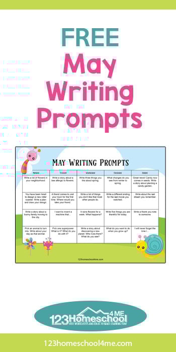 FREE Printable May Writing Prompts Calendar