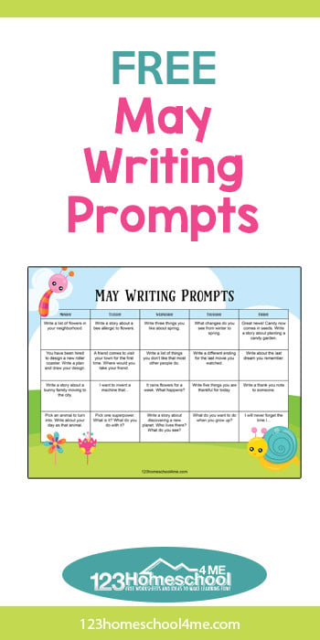 FREE Printable May Writing Prompts Calendar